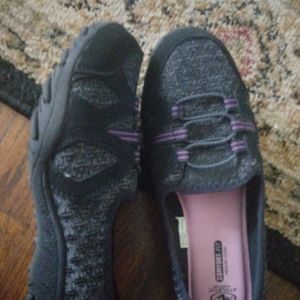 Black grey and purple casual shoes
